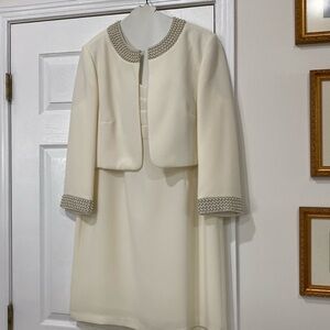 Beautiful cream color beaded dress with beaded jacket